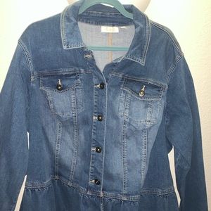 Belle by Kim Gravel peplum jean jacket